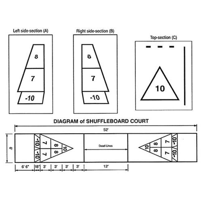 Shuffleboard Court Stencil Set