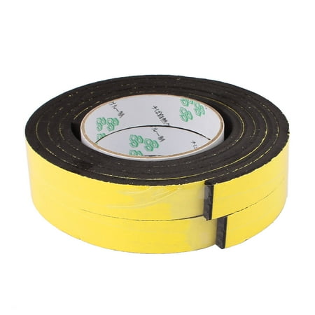 2 Pcs 20 x 6mm Single Sided Self Adhesive Shockproof Sponge Foam Tape 2M Length