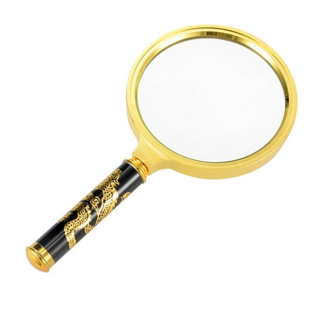 80mm 10X Handheld Book Reading Magnifying Glass Lens Magnifier Gold Tone