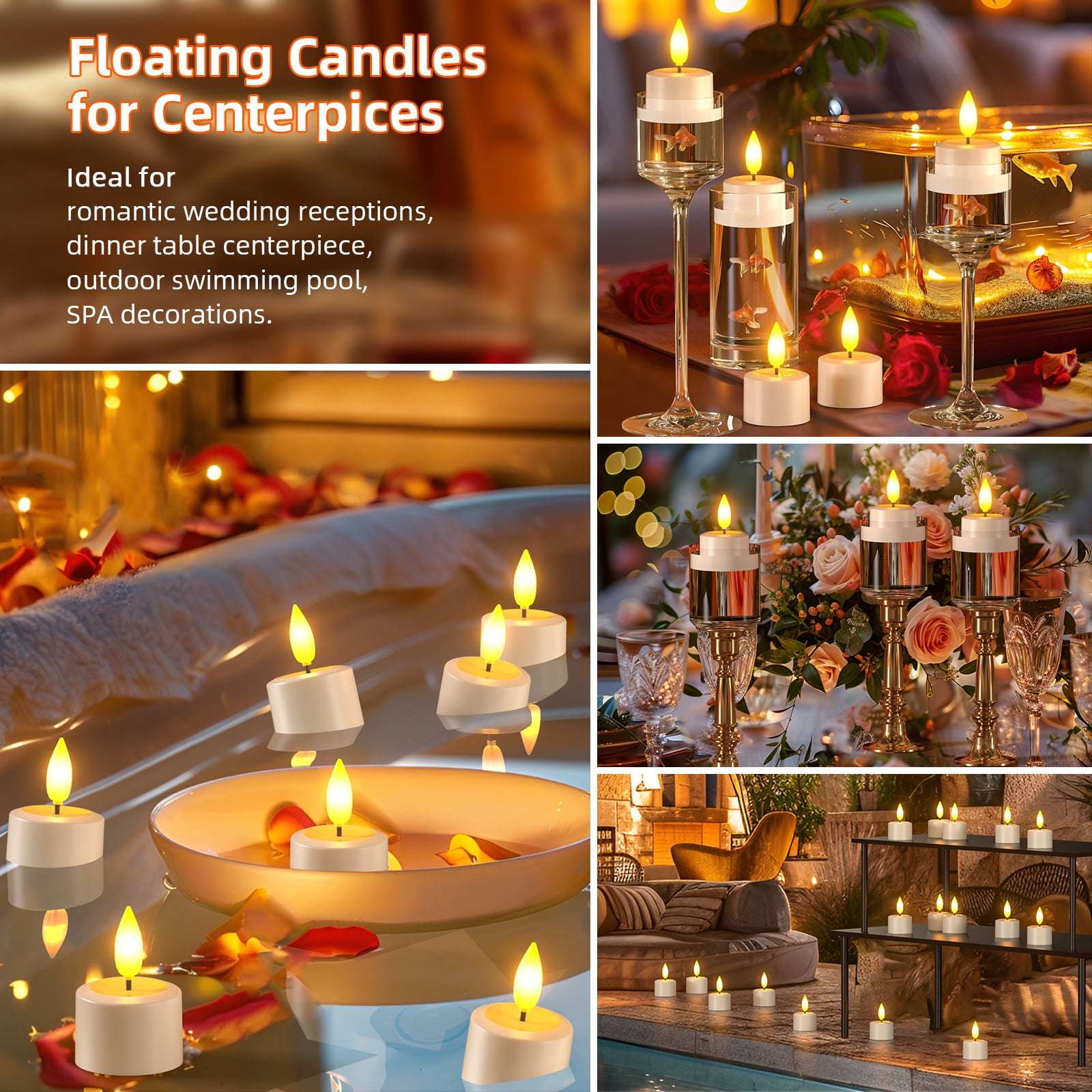 PChero 12pcs Rechargeable Tea Lights Candles with Remote Timer, 180+Hours Waterproof Outdoor Flameless Tealight Candles with Magnetic Charging Base, Battery Operated Small Votive Candles,1.5"x2.17"