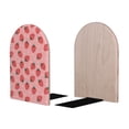 thumbnail image 2 of Lsque Strawberries Printed Wood Bookends,Non-Skid Bookend for Shelves,Heavy Duty Support Bookends,Non-Slip Foam Pads for Office, Home, and Library,1 Pair, 2 of 8