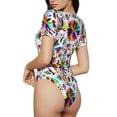 thumbnail image 2 of Fotbe Mexican Bright Style Body de Mujer con Cuello Redondo y Mangas Cortas, Sin Mangas Ajustado, Suave, Cómodo y Básico-XX-Large, 2 of 7