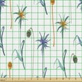 thumbnail image 2 of Flower Fabric by the Yard, Hand Drawn Like Retro Style Sketch of Floral and Herbs on Plain Background, Decorative Upholstery Fabric for Chairs & Home Accents, White and Multicolor by Ambesonne, 2 of 5