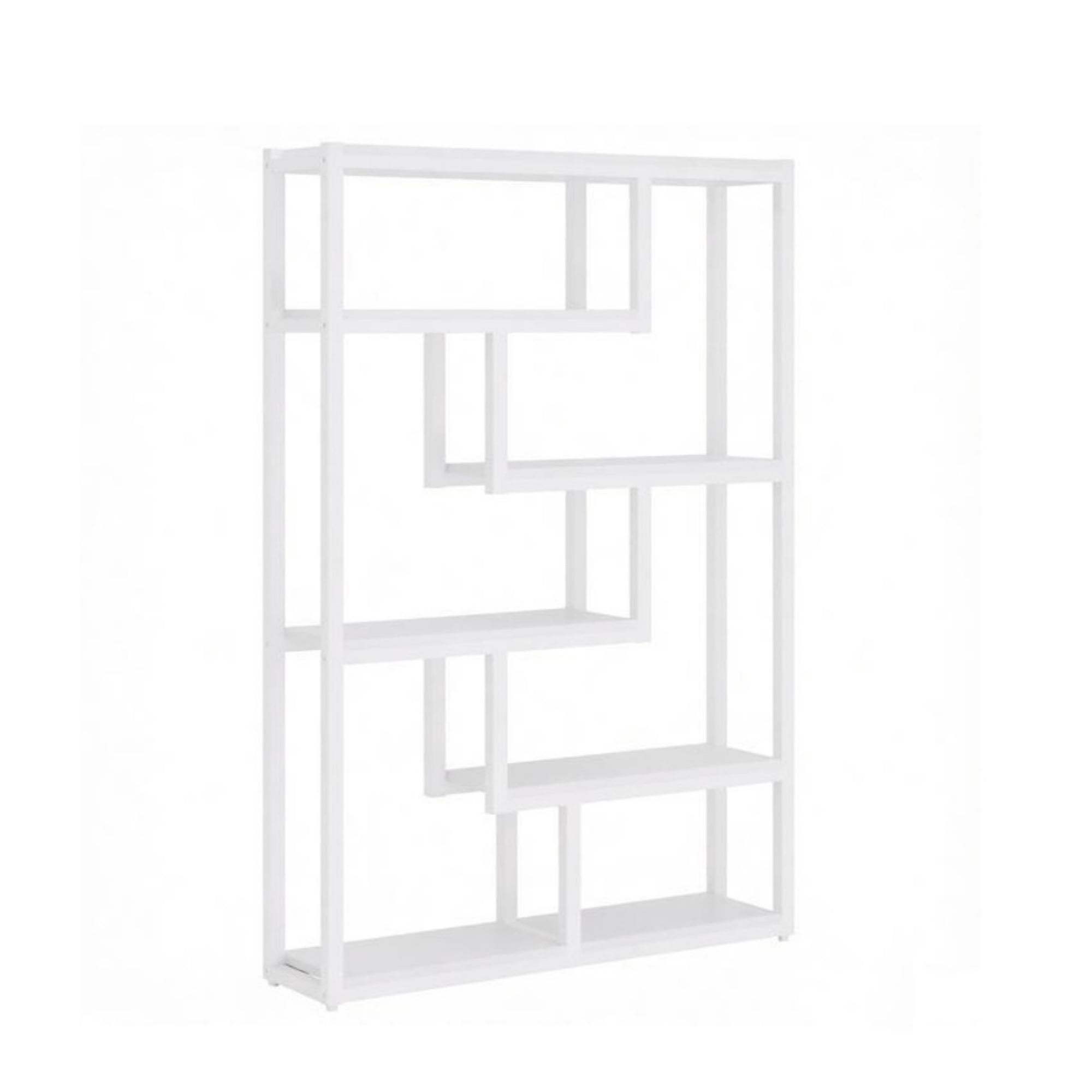 69 in Etagere Bookshelf, 5 Tier Bookcase with Stagge Shelves