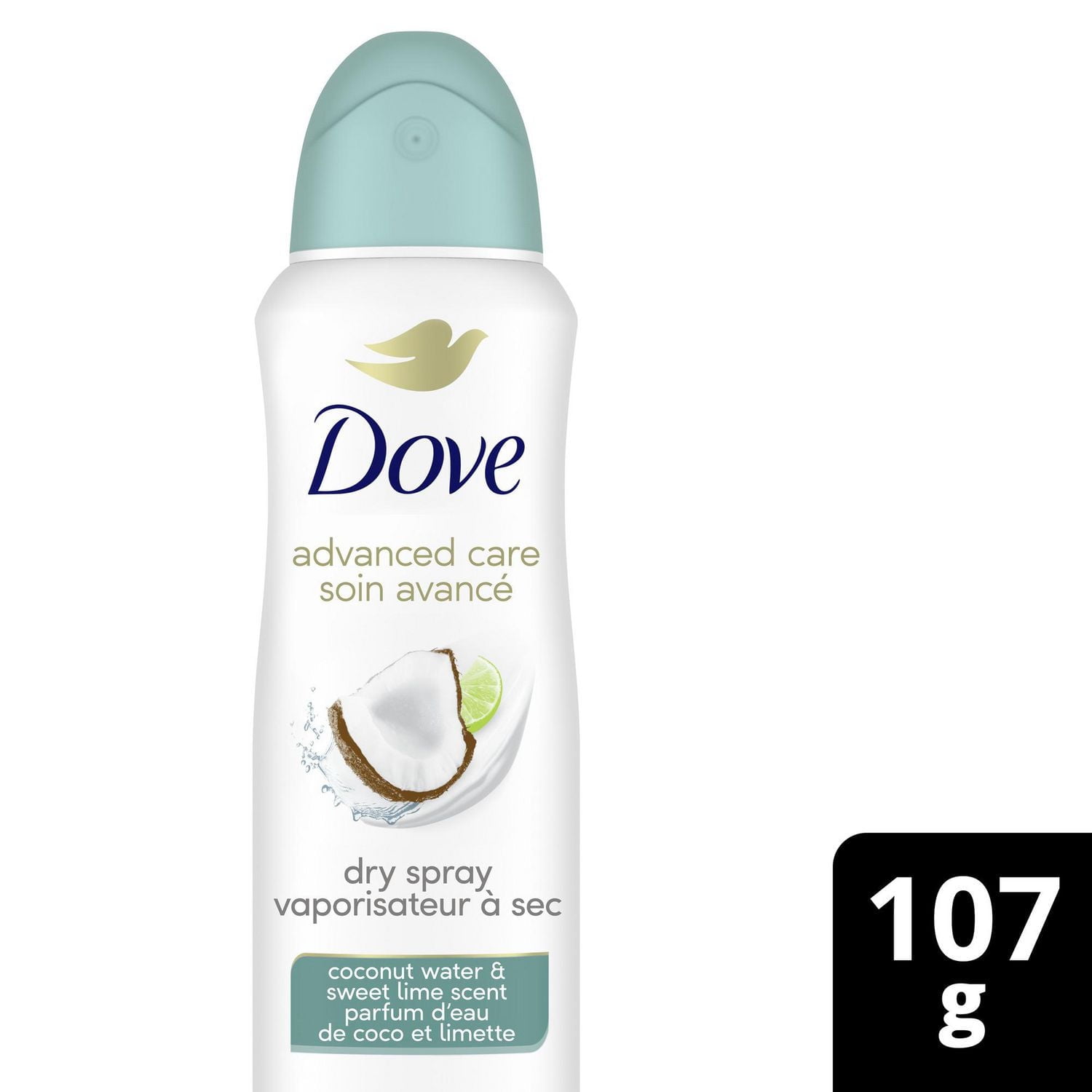Dove Advanced Care Coconut Water & Sweet Lime Scent 72h Antiperspirant, 107 g