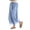 Light Blue, variant on ShomPort Women's Cropped Pants Casual Lace-Hem Comfy Lightweight Drawstring Wide Leg Pants with Pockets