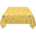 thumbnail image 3 of Summer Outdoor Tablecloth Square 54x54 Inch,Mustard Yellow Bee Table Cloth,Stain Resistance Polyester Honeycomb Farmhouse Table Covers for Kitchen Dining,Small Tablecloth for Parties Picnic, 3 of 6