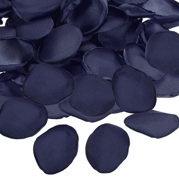 Uxcell Silk Rose Petals, Artificial Flower Scatter Fake Rose Petals for Wedding Table Decoration Proposal Aisle, Navy Blue 200 Pcs