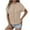 Beige, variant on Women's Casual Crinkle Textured T-Shirt - Short Sleeve Red Top for Summer Fashion - Comfortable and Stylish Blouse