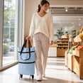 thumbnail image 5 of Folding Shopping Cart Bag with Wheels Waterproof Foldable Shopping Bag Rolling Grocery Tote with Sturdy Handle Zip Expansion for Groceries Market Travel, 5 of 5