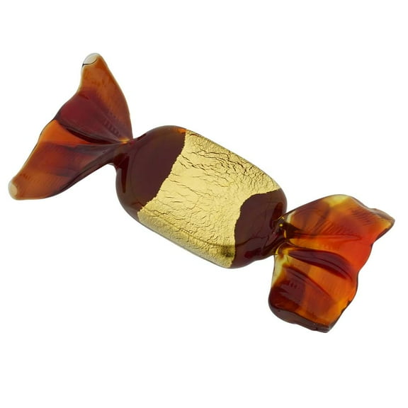 GlassOfVenice Murano Glass Rectangular Candy - Burgundy Gold