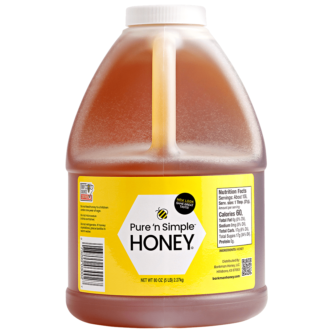 Pure n Simple 100% Honey, 80 oz (5 lb) Jug with Handle