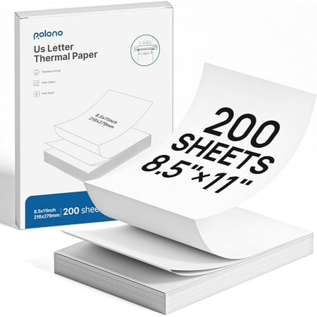 D810 Thermal Printer Paper 8.5 x 11 Inch, Advanced Thermal Printing, US Letter Size Thermal Paper Compatible with D810, Folded, Continuous, Size 8.5" x 11", 200 Sheets