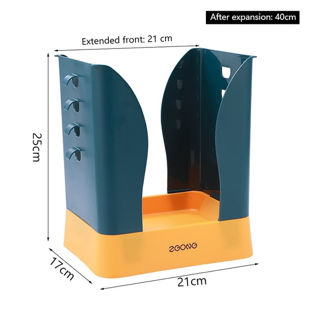 Cubo de basura Contenedor de basura de tamaño ajustable de 9 engranajes (azul amarillo) Hugtrwg Libre de BPA