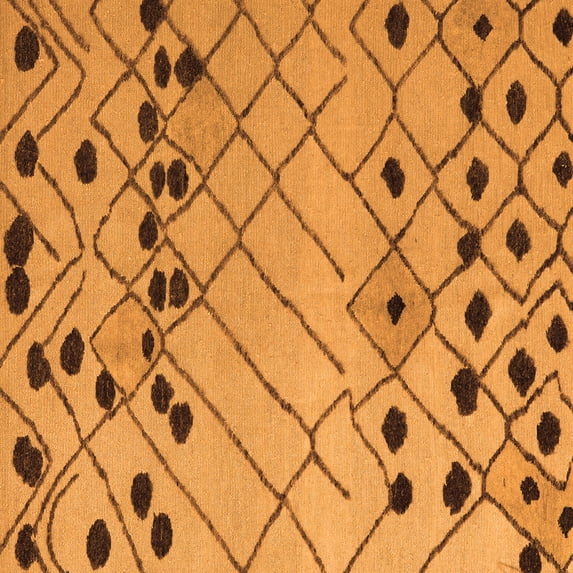 Ahgly Company Indoor Square Abstract Orange Modern Area Rugs, 6' Square