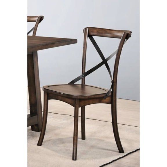 Dark Oak & Black Metal Side Chair (2). Rustic Industrial Design. Synthetic Wood Frame. Box Seat For Comfort. Style. Versatile Home Use. 20.58 In D, 18.1 W, 35.91 H, 23.64 Lb W Chairs ( Of 2). Rich