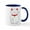 White/Navy Inside, variant on CafePress - White Lucky Cat Left Arm Raised Mug - 11 oz Ceramic Mug - Novelty Coffee Tea Cup