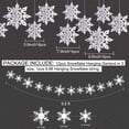 thumbnail image 3 of Décorations Flocon de Neige Suspendu de Noël d'Hiver Flocon de Neige Blanc Pailleté, 3 of 5