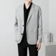 thumbnail image 3 of Chaqueta marrón de gran tamaño para hombre, trajes largos y blazers, abrigos, moda 2024, novedad en botonadura sencilla, 3 of 5