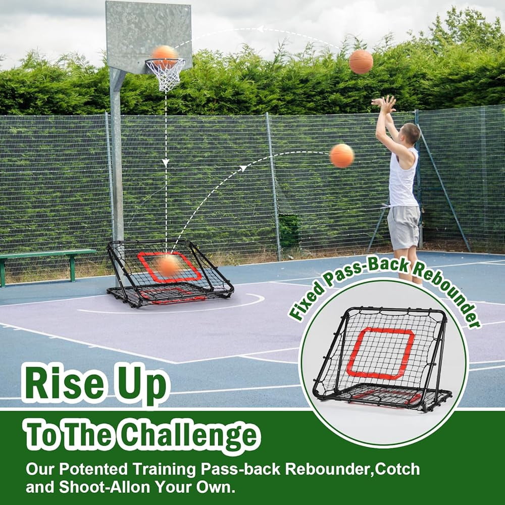 Ball Game Rebounder Net for Pitching Practice, Rebounder Net for Any Age Baseball/Softball Player, Easy to Assemble, High Stretch Net, Outdoor/Indoor Available, Free Throw Shooting