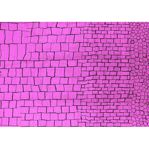 Ahgly Company Indoor Rectangle Solid Pink Modern Area Rugs, 7' x 9'