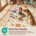 thumbnail image 4 of Design&I 3'x5' Washable Throw Rug Ultra-Thin & Non-Slip Skid-Resistant Small Retro Mid Century Bird Burnt Orange Sage Funky Eclectic Boho for Entryway, Kitchen, 4 of 7