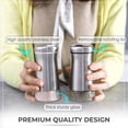 thumbnail image 6 of iMucci Salt and Pepper Shakers Set with Adjustable Pour Holes - Set of 2 Spice Dispenser Bottles Jars Made of Stainless Steel & Glass, 6 of 8