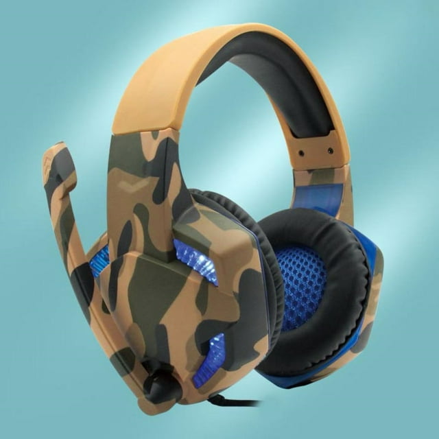 Wired Luminous Camouflage Gaming Headphone Headset for Computer Game Console