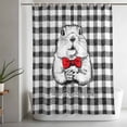thumbnail image 5 of Groundhog Day Shower Curtain Set, Waterproof Shower Curtains for Bathroom, Red Bow Knot Black Checkered Washable Fabric Cloth Bath Curtain for Bathtub Decoration with Hooks 66x72 Inches, 5 of 9