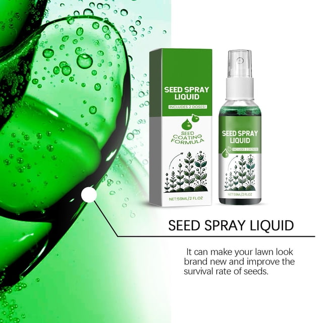 Spray para sembrar césped | Potenciador líquido de semillas de césped | Acelera la germinación y mejora la tasa de supervivencia | Cobertura uniforme para un césped más sano | Fácil aplicación