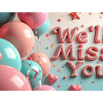 thumbnail image 3 of Watercolor Style Balloon Star Banner with We ll Miss You Text Backdrop Party Decorations Farewell Party Retirement Party Graduation Party, 3 of 3
