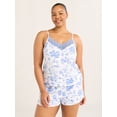 thumbnail image 3 of Joyspun Women’s Dreamy Soft Collection Knit Cami and Shorts Pajama Set with Lace Trim, Sizes XS to 3X, 3 of 7