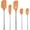 Apricot, variant on Tovolo Flex-Core Spatula Stainless Steel Handled Set (Set of 5) - Blue Slate