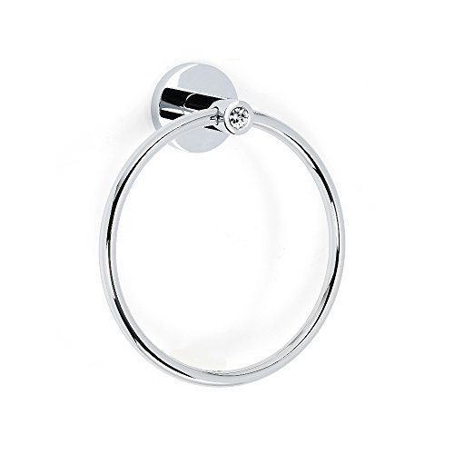 alno c8340-pc contemporary i crystal modern towel rings, 6", polished chrome