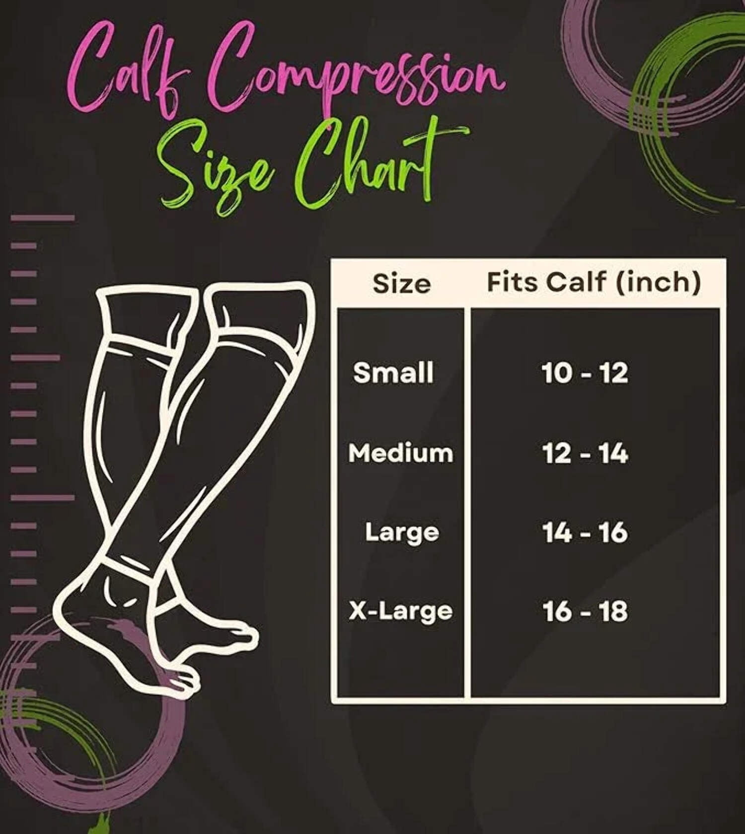 RONNOX Calf Compression Sleeve 3-Pairs (12-14 mmHg is Best Athletic & Medical for Women,Travel,Running,Nurses,Flight,Edema CP14-M