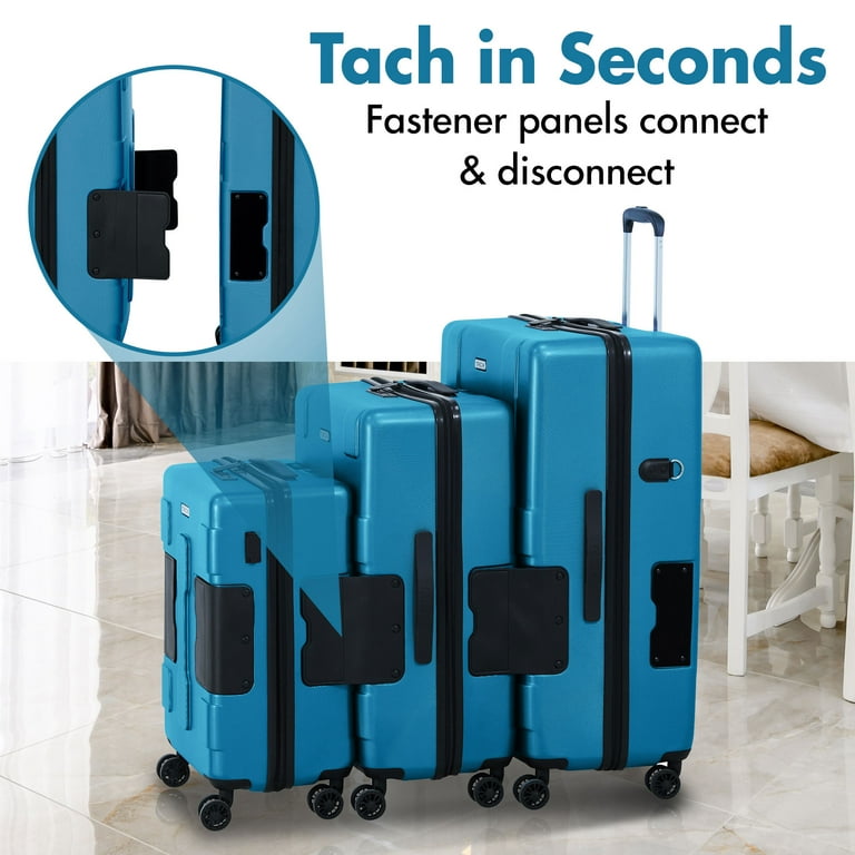 TACH V3 Large 3 Piece Connectable Hardside Carry-On Suitcase Set