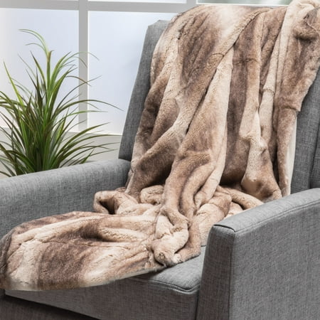 Fabric Throw - Noble House Lucca Oak Brown Stripes Fabric Throw Blanket
