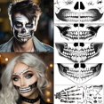 thumbnail image 1 of wonima02 skeleton mouth tattoo,devil face tattoo,halloween spider web face stickers,halloween make up adults,face tattoos for men and women,horror make up,scary face tattoos (B), 1 of 1