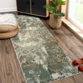 thumbnail image 2 of FairOnly 2'x6' Green Washable Runner Rugs for Hallway Entryway Low Pile Non Slip Modern Abstract Laundry Runner Rug Geometric Rug for Kitchen, 2 of 7