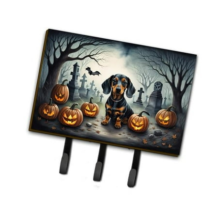 Carolines Treasures DAC2036TH68 9 x 6 in. Unisex Dachshund Spooky Halloween Leash or Key Holder