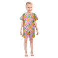 thumbnail image 3 of Rainbow and Pineapple Pattern Summer Pajama Set Soft Cotton Short Sleeve Sleepwear 2PCS Pajama Sets Breathable Lounge Set Size 12Y, 3 of 7