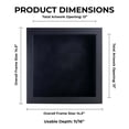thumbnail image 3 of 13x13 Shadow Box Frame Black Wood | With a 3/4" Usable Display Depth | Includes a Black Real Suede, 3 of 6