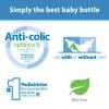 thumbnail image 7 of Dr. Brown's Natural Flow Anti-Colic Options+ Narrow Baby Bottles, 8oz/250mL, with Level 1 Slow Flow Nipples, 4-Pack, 0m+, 7 of 7