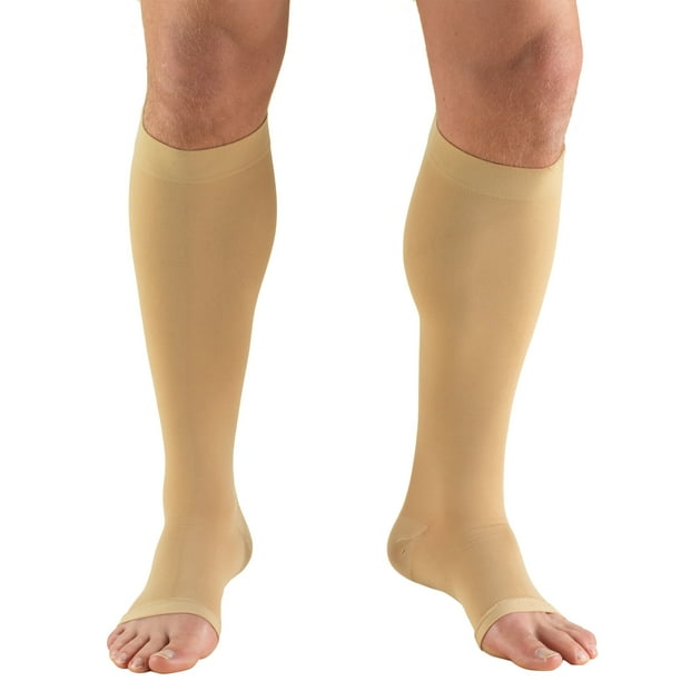 Truform Stockings, Knee High, Open Toe: 20-30 mmHg, Beige, Medium ...