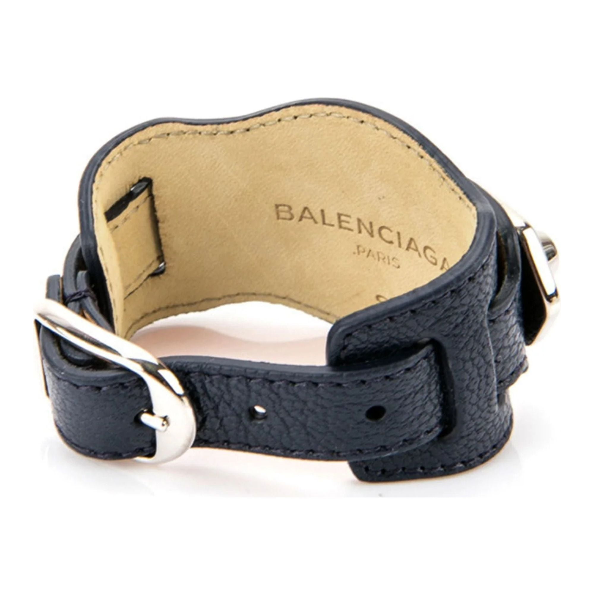 ☆美品☆BALENCIAGA ブラックレザーバングル BALENCIAGA バレンシアガ レザーバングル ブラック | ブランド