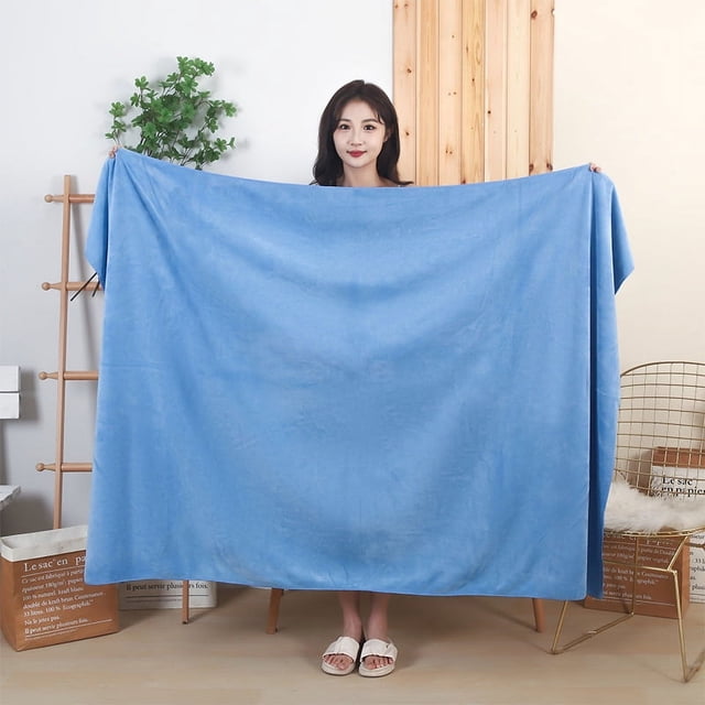 Nvzi 1 toalla de baño multiusos para uso en el baño, fitness, deportes, 27,56 x 55,12 pulgadas (azul medio)