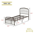 thumbnail image 4 of alazyhome Brown Platform Metal Bed Frame, Suitable All Ages, Twin, 4 of 7