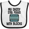 thumbnail image 3 of Inktastic Auto Mechanic Daddy Still Plays with Blocks Boys or Girls Baby Bib, 3 of 4