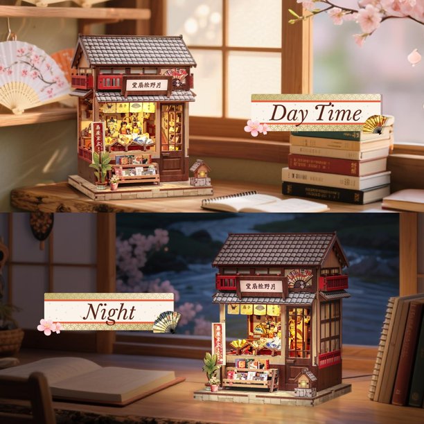 Kit de construction miniature DIY en bois pour insert de bibliothèque, thème Allée Nocturne Magique, avec éclairage LED, serre-livres, cadeaux pour amis à partir de 125,39 € (juillet 2026