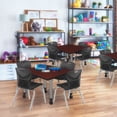 thumbnail image 2 of Regency Kee 30 in. Square Mobile Adjustable Classroom Table- Mahogany & 4 Andy 12 in. Stack Chairs- Black & Grey Base, 2 of 7